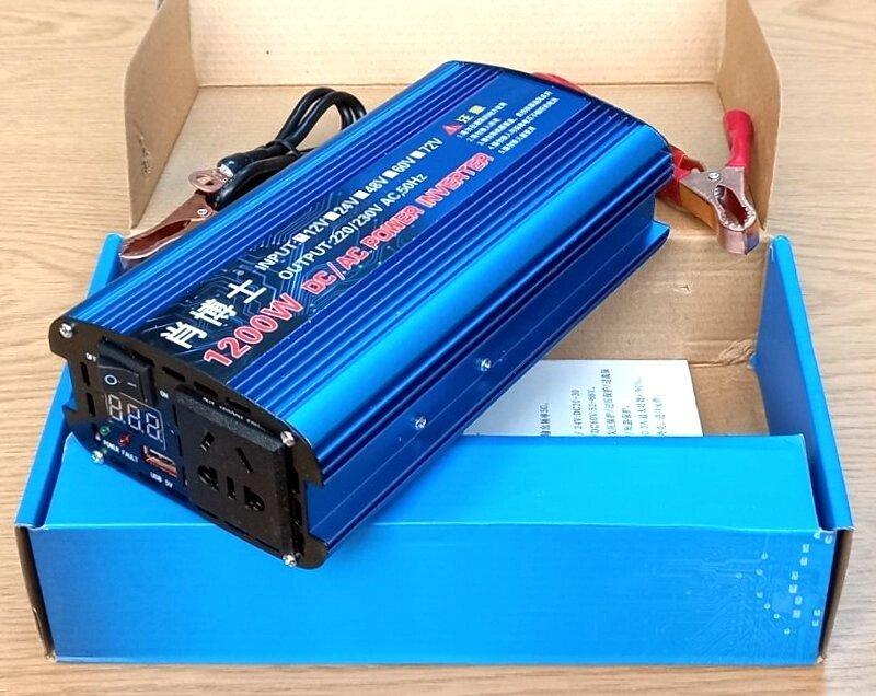 Перетворювач напруги/інвертор 12 DC - 220 AC 1200W max YNG-253220GH12, USB, цифровий індикатор