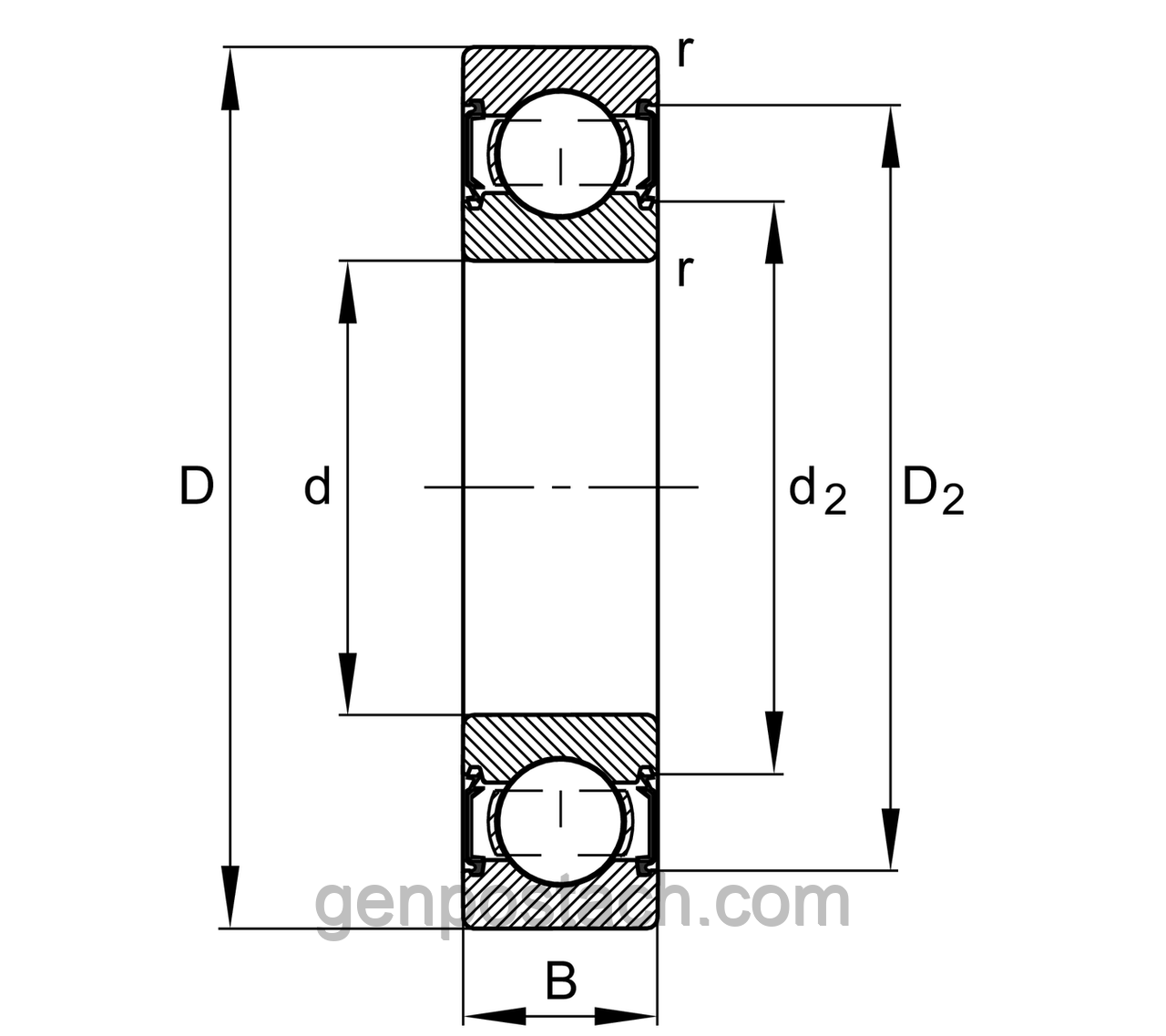 Підшипник 180017 (607-2RS) FLT/ПОЛЬЩА