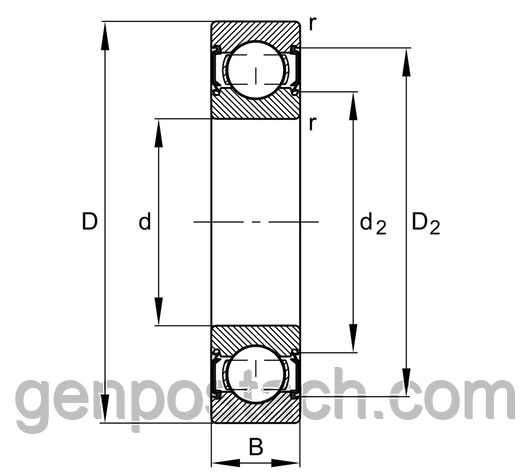 Підшипник 180204 (6204-2RS) GPL/УКРАЇНА, фото 1