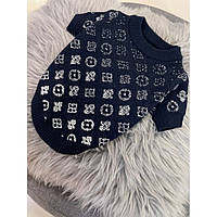 Брендовий светр для собак і котів із срібними літерами чорного кольору, що зникають