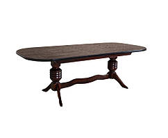 Стіл обідній Гетьман масив дерева бук стільниця розкладна МДФ Горіх 200/280*100 см (Мікс-Мебель ТМ)