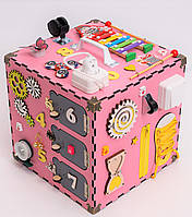 Бізікуб 30Х30Х30 Бізіборд Дитячий розвиваючий куб комплекс Подарунок для дівчинки