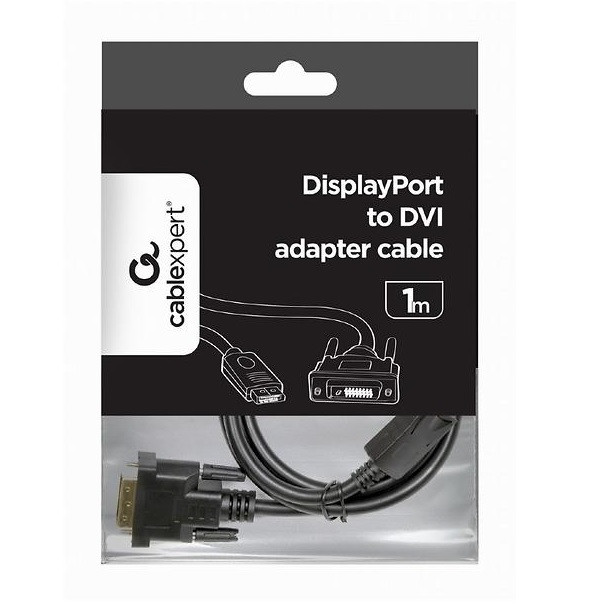 Кабель DisplayPort(DP) - DVI-D 1м Cablexpert CC-DPM-DVIM-1M чорний, фото 1
