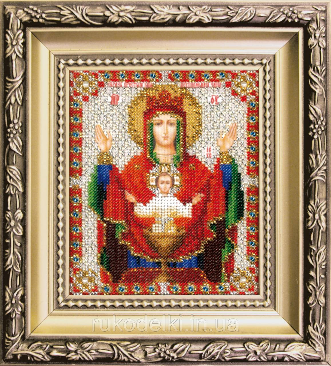 Ікона Божей матері Незапальна чаша Набір для вишивання ювелірним бісером Чарівна мити БЮ-010