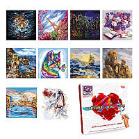 Картина за номерами на полотні 40x40см РОС. KpN-02-01,02,03,...10 MIX коробка (10) "Danko Toys"