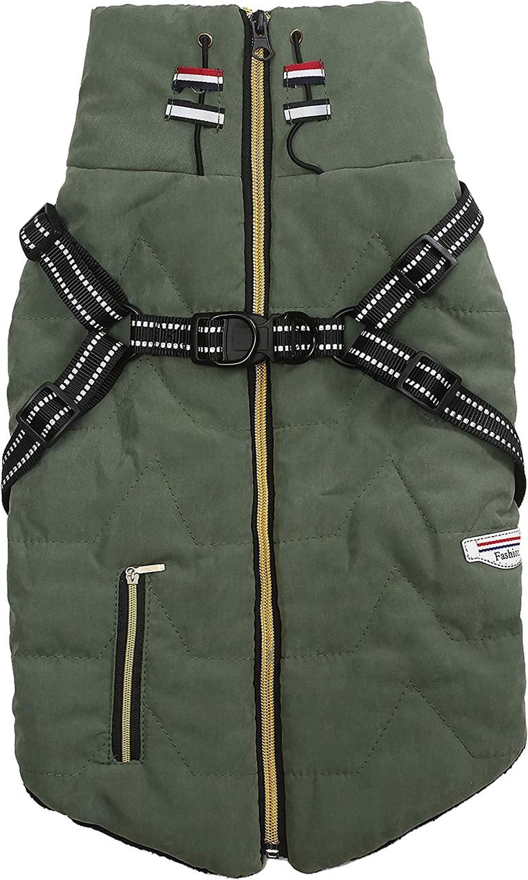 Geycete pet Outdoorfront пальто для собак, зимова куртка непромокальна зелена S