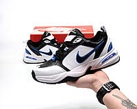 Nike Air Monarch IV Black White Blue (кроссовки Найк Монарх 4 черно-бело-синие)