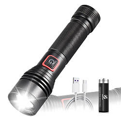 Ручний акумуляторний потужний ліхтарик USB, 15 Вт, X-Balog BL-P02-P50 / Світлодіодний тактичний ліхтар
