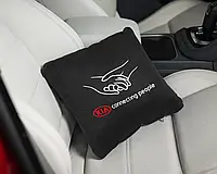 Подушки в авто с логотипом "KIA connecting people" флок подарок автомобилисту Разные цвета Черный