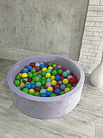 Сухой бассейн с шариками в комплекте 200 шт лилового цвета 100 х 40 см велюр бархат