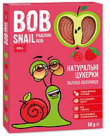 Bob Snail, цукерки натуральні, з яблуком та полуницею, 60 г