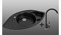 Комплект: мийка гранітна Lexona SEVELIN Чорний + Кран