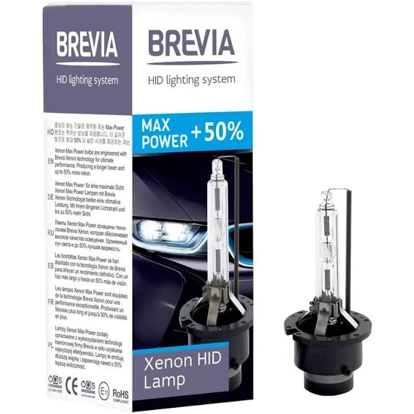 Ксеноновые лампы для фар автомобиля Brevia D2S +50% 5500K 35W (1 шт) - фото 1 - id-p1761689462