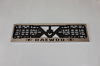 Рамка номерного знака из нержавеющей стали с надписью daewoo(1шт). Рамка номера из нержавейки Део