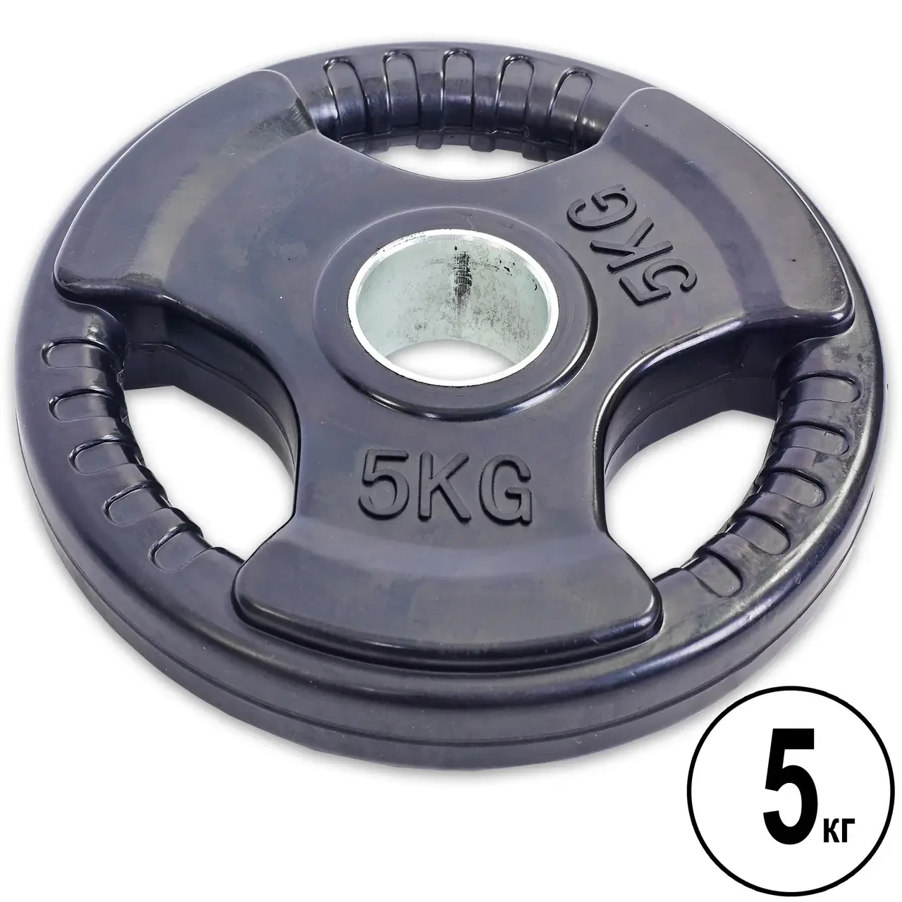 Диск обрезиненный для олимпийской штанги 5 кг Рекорд Гантели, гири ...