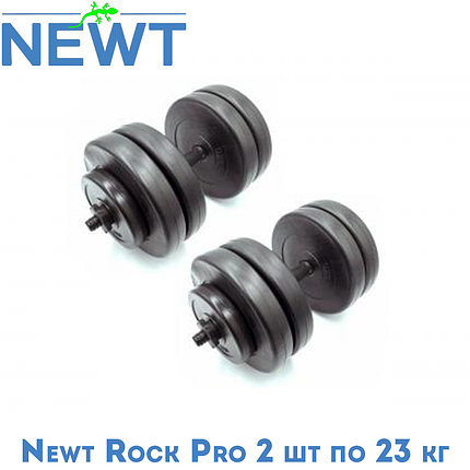Гантелі розбірні композитні домашні гантелі пластикові для тренувань Newt Rock Pro 2 шт по 23 кг, фото 1