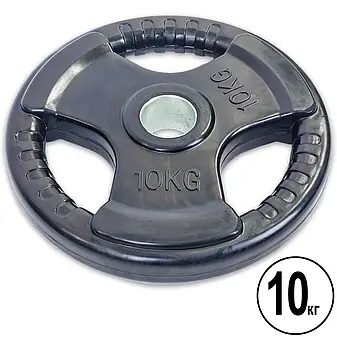 Диск обгумований для олімпійської штанги 10 кг Рекорд TA-5706-10, фото 1