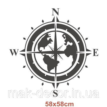 Вінілові наклейки на авто " Компас " 58х58 см