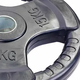 Диск обгумований для олімпійської штанги 15 кг Рекорд TA-5706-15, фото 3