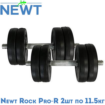 Гантелі розбірні композитні домашні гантелі пластикові для тренувань Newt Rock Pro-R 2 шт по 11,5 кг, фото 1