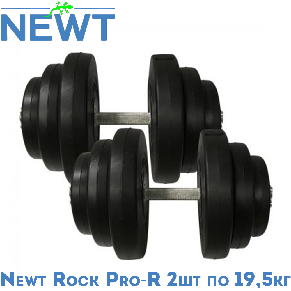 Гантелі розбірні композитні домашні гантелі пластикові для тренувань Newt Rock Pro-R 2 шт по 19,5 кг