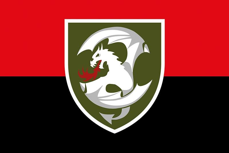 Прапор ЗСУ 12 ОБрАА імені Віктора Павленка червоно-чорний