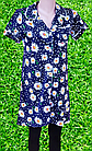 Халат укорочений/блуза жіноча на ґудзиках р.46-54. Колір чорний.Від 5шт по 99грн, фото 2
