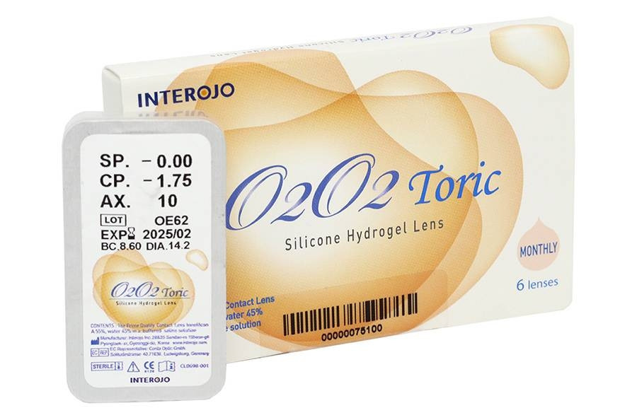 Торичні Контактні лінзи O2O2 toric (1шт), фото 1