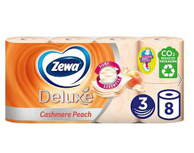 Туалетний папір Zewa Deluxe  Персик 3 шари 8 рулонів