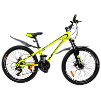 Велосипед CrossBike 26" Racer 2022 Рама-13" neon yellow-black-silver