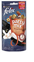 Ласощі для котів Purina Felix Party Mix Гриль Мікс зі смаком курки, яловичини та лосося 60г. (7613287631404)