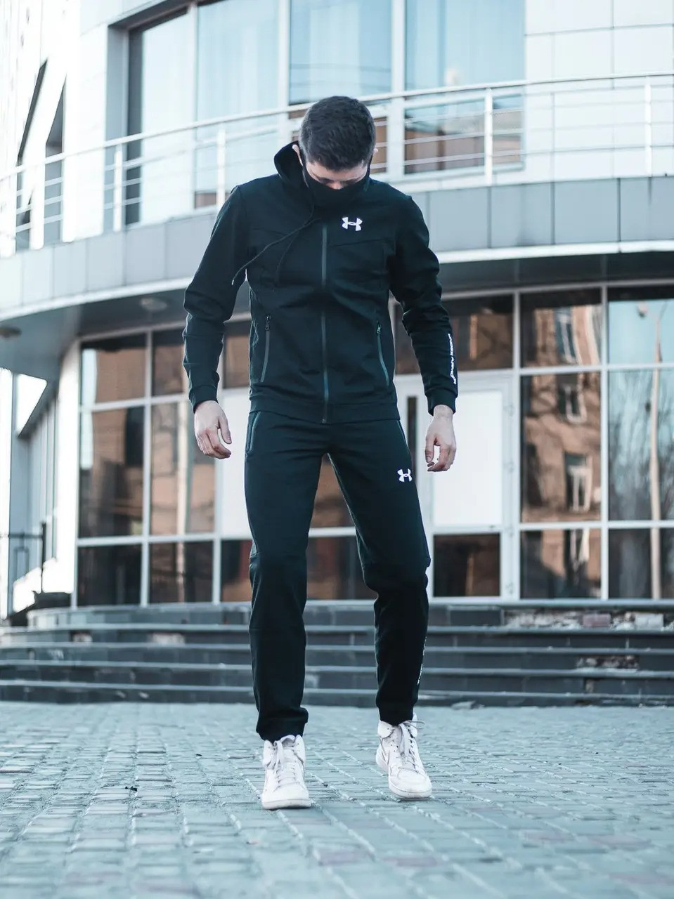 Чоловічий спортивний костюм Under Armour чорний весняний осінній ⁇ Комплект Андер Армор демісезонний