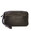 Чоловічий клатч барсетка з натуральної шкіри / чорного кольору / 23×13×7 см, фото 2