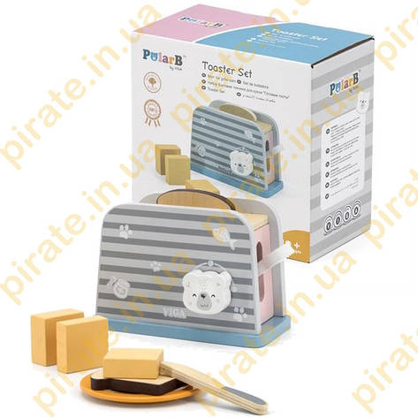 Іграшковий тостер Viga Toys PolarB із дерева (44017) (Набір кулінара, дитяча кухня), фото 1