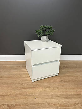 Біла приліжкова тумбочка "Весна" на 2 шухляди