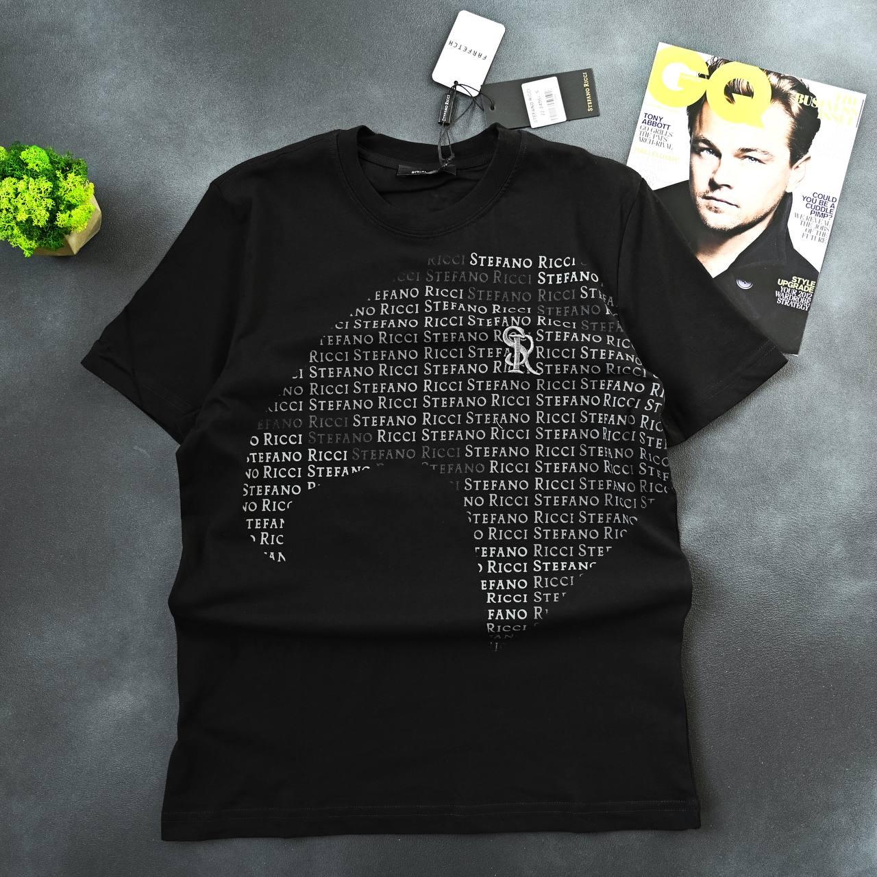 Чоловіча футболка Stefano Ricci D10909 чорна XL, фото 1