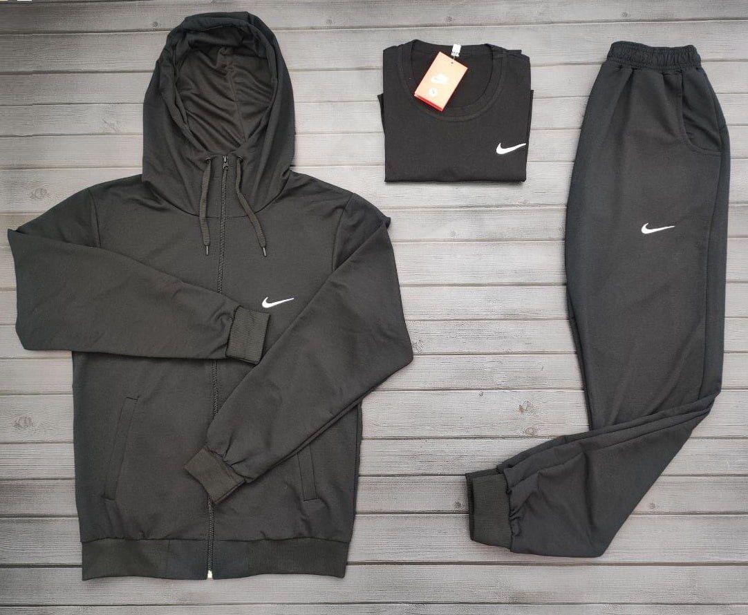 Спортивний костюм чоловічий Nike футболка весняний осінній літній чорний кофта штани найк весна осінь, фото 1