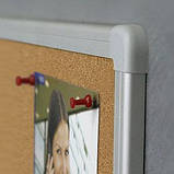 Дошка 2х3 комбінована: сухостиральна магнітна + корок 120х90см ALU23 (TCASC129), фото 2