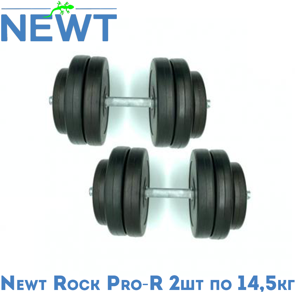 Гантелі розбірні композитні домашні гантелі для фітнесу пластикове покриття Newt Rock Pro-R 2 шт по 14,5 кг