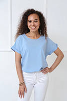 Женская летняя блузка футболка свободного кроя "Moment"