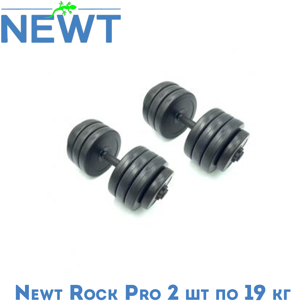 Гантелі розбірні композитні домашні гантелі пластикові для тренувань Newt Rock Pro 2 шт по 19 кг
