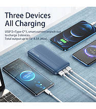 УМБ Повербанк (Powerbank) Remax Tinyl Series 20 Вт + 22.5 Вт PD+QC 20000 мАг Синій (RPP-213), фото 2