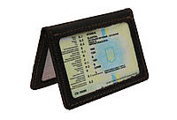 Обкладинка для документів водія прав посвідчень ID паспорта "ID-Cover Clear" (темно-коричнева)