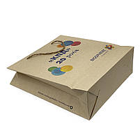 Преміум крафтовий пакет паперовий з ручками для подарунка з логотипом, 160х250х100 мм, фото 2