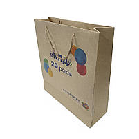 Преміум крафтовий пакет паперовий з ручками для подарунка з логотипом, 160х250х100 мм, фото 6