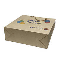 Преміум крафтовий пакет паперовий з ручками для подарунка з логотипом, 160х250х100 мм, фото 4