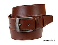 Ремінь шкіряний джинсовий одна строчка Leather Belt Plus 115-150 см (світло-коричневий)