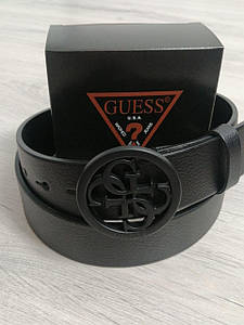 Жіночий шкіряний ремінь на пояс Guess Гесс чорний (Туреччина)