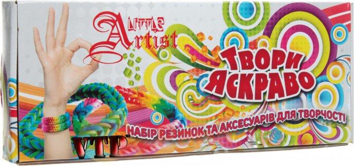 Набір резинок для плетіння Твори яскраво 8002, Little artist, 600 резинок для браслетів, творчість, рукоділля, Leader