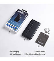 УМБ Повербанк (Powerbank) Remax Tinyl Series 20 Вт + 22.5 Вт PD+QC 10000 мАг Чорний (RPP-212), фото 3
